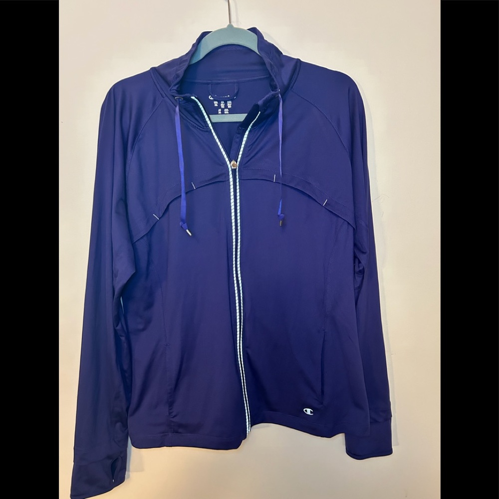EUC LADIES CHAMPION FULL ZIP TECHNICAL JACKET, SIZE XL, PURPLE.